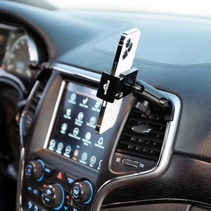 Phone Mount Made for Jeep Grand Cherokee WK2 2014-2022, CNC-Machined Aluminium, Universal Spring Loaded Holder, 360-Degree Swivel, One-Hand Operation Phone Mount Made for Jeep Grand Cherokee WK2 2014-2022, CNC-Machined Aluminium, Universal Spring Loaded Holder, 360-Degree Swivel, One-Hand Operation