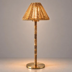 Bamboo Cordless LED Table Lamp Rechargeable 24-Hour Battery, Dimmable Warm Light, Portable Wireless Lamp with Remote for Indoor/Outdoor Use, Home, Patio, Restaurant (NATURAL RATTAN), 14.95" Tall Bamboo Cordless LED Table Lamp Rechargeable 24-Hour Battery, Dimmable Warm Light, Portable Wireless Lamp with Remote for Indoor/Outdoor Use, Home, Patio, Restaurant (NATURAL RATTAN), 14.95" Tall