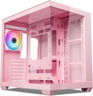AL900 Pink ATX Computer PC Case with 270° Full View Tempered Glass AL900 Pink ATX Computer PC Case with 270° Full View Tempered Glass