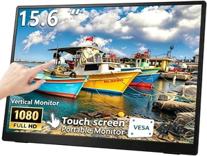15.6''Portable Touchscreen Monitor 1080P VESA USB-C Vertical Monitor 15.6''Portable Touchscreen Monitor 1080P VESA USB-C Vertical Monitor