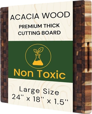 Premium Acacia Wood Cutting Board 20" x 15" x 1.5" Premium Acacia Wood Cutting Board 20" x 15" x 1.5"