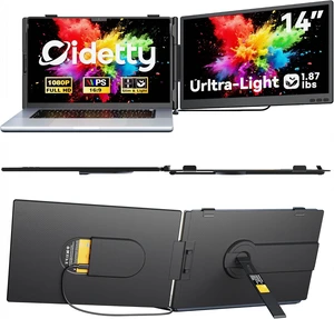 Laptop Screen Extender Monitor Portable, 14" Ultra-Thin Dual Laptop Monitor FHD 1080P IPS, USB-C/HDMI Plug & Play Travel Monitor for 13-17" Laptops, Compatible with Wins/Mac/Chrome/Switch Laptop Screen Extender Monitor Portable, 14" Ultra-Thin Dual Laptop Monitor FHD 1080P IPS, USB-C/HDMI Plug & Play Travel Monitor for 13-17" Laptops, Compatible with Wins/Mac/Chrome/Switch