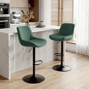 Modern Swivel Bar Stools, Adjustable Bar Stools Set of 2, Green Modern Swivel Bar Stools, Adjustable Bar Stools Set of 2, Green