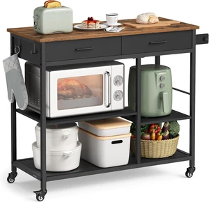 Kitchen Island Cart with Storage, 2 Drawers, Towel Rack Kitchen Island Cart with Storage, 2 Drawers, Towel Rack