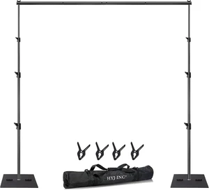 Heavy Duty Backdrop Stand Pipe and Drape Photography Backdrop Stand Kit Adjustable Photo Background Stand 10ft x 10ft with Metal Base, 4 Clamps,Carrying Bag for Photography Video Studio Heavy Duty Backdrop Stand Pipe and Drape Photography Backdrop Stand Kit Adjustable Photo Background Stand 10ft x 10ft with Metal Base, 4 Clamps,Carrying Bag for Photography Video Studio