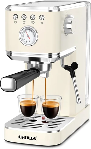 Slim Espresso Machine with Milk Frother for Home Cappuccino, Creamy Slim Espresso Machine with Milk Frother for Home Cappuccino, Creamy