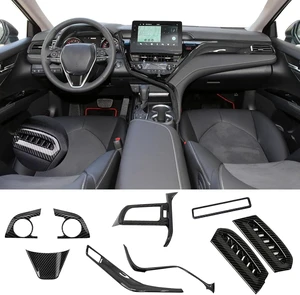 for Toyota Camry LE SE XLE XSE 2021-2024 ABS Full Set of Car Interiors Instrument Panel Center Console Moulding Trim Air Outlet Cover Wheel Accessories 9Pcs Carbon fiber black for Toyota Camry LE SE XLE XSE 2021-2024 ABS Full Set of Car Interiors Instrument Panel Center Console Moulding Trim Air Outlet Cover Wheel Accessories 9Pcs Carbon fiber black
