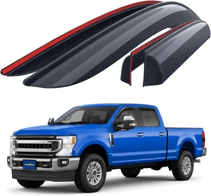 Shatterproof Window Deflectors for Ford F250 to F550 Super Duty 2017-2026 Crew Cab, Tape-on Rain Guards, Window Visors, Vent Deflector Visor, Car Accessories, 4 pcs. - GY008899 Shatterproof Window Deflectors for Ford F250 to F550 Super Duty 2017-2026 Crew Cab, Tape-on Rain Guards, Window Visors, Vent Deflector Visor, Car Accessories, 4 pcs. - GY008899