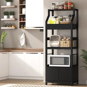 Bakers Rack with Storage Cabinet, Industrial Microwave Stand with Drawer,5-Tier Free Standing Kitchen Storage Shelf Rack,Coffee Bar Station for Kitchen, Dining Room Bakers Rack with Storage Cabinet, Industrial Microwave Stand with Drawer,5-Tier Free Standing Kitchen Storage Shelf Rack,Coffee Bar Station for Kitchen, Dining Room