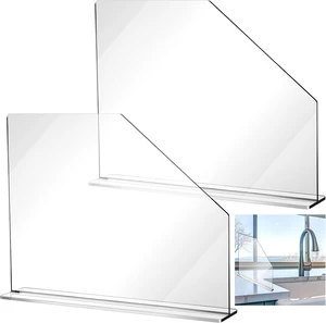2 Pcs Splash Guard for Sink, 23.625" Length, 18" Height, 4.5" Base 2 Pcs Splash Guard for Sink, 23.625" Length, 18" Height, 4.5" Base