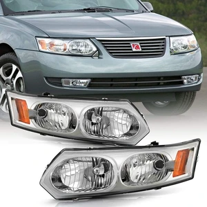 - For 2003-2007 Saturn ION Sedan Chrome Housing OE Style Headlights Headlamps Aftermarket Driver + Passenger Side - For 2003-2007 Saturn ION Sedan Chrome Housing OE Style Headlights Headlamps Aftermarket Driver + Passenger Side