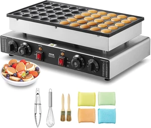 110V Mini Dutch Pancake Baker, 50PCS 1700W Commercial Electric Nonstick Waffle Maker Machine, 1.8 Inches Pancake Maker with 2 Thermostats & 2 Timers Separate Control, for Home and Restaurants 110V Mini Dutch Pancake Baker, 50PCS 1700W Commercial Electric Nonstick Waffle Maker Machine, 1.8 Inches Pancake Maker with 2 Thermostats & 2 Timers Separate Control, for Home and Restaurants
