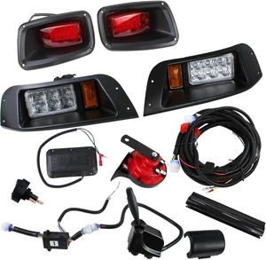 LED Headlight Tail Light Kit Compatible with EZGO TXT Carts 1996-2013 12V LED Headlight Tail Light Kit Compatible with EZGO TXT Carts 1996-2013 12V