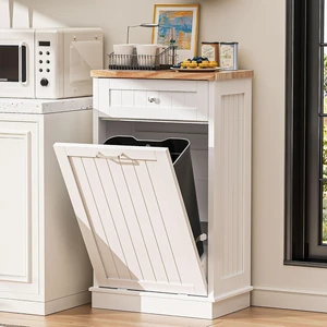 13 Gallons Tilt Out Trash Cabinet,for Kitchen Living Room, White 13 Gallons Tilt Out Trash Cabinet,for Kitchen Living Room, White