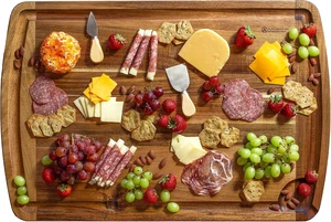 Rock & Branch 30" x 20" Acacia Wood Extra Large Cutting Board, Stove Top Cover or Over the Sink Chopping Block, Noodle Board and Giant Charcuterie Serving Tray Rock & Branch 30" x 20" Acacia Wood Extra Large Cutting Board, Stove Top Cover or Over the Sink Chopping Block, Noodle Board and Giant Charcuterie Serving Tray