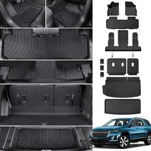 Floor Mats for Chevy Traverse 2018-2023 7 Seats w/Captain Chair Floor Mats for Chevy Traverse 2018-2023 7 Seats w/Captain Chair