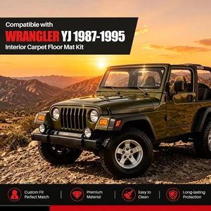 Full Set Black Carpet Kit Floor Mat 6PCS for Jeep Wrangler YJ 1987-1995 Full Set Black Carpet Kit Floor Mat 6PCS for Jeep Wrangler YJ 1987-1995