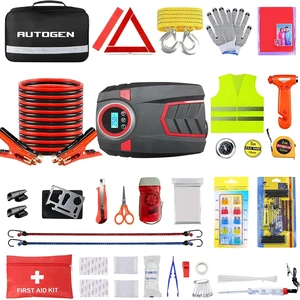 Car Emergency Kit, Car Emergency Kits for Vehicles with 6 Gauge 16 Ft Jumper Cables, Roadside Emergency Car Kit with Air Compressor, 88 Pieces Winter First Aid Kit Emergency Safety Tool Car Emergency Kit, Car Emergency Kits for Vehicles with 6 Gauge 16 Ft Jumper Cables, Roadside Emergency Car Kit with Air Compressor, 88 Pieces Winter First Aid Kit Emergency Safety Tool