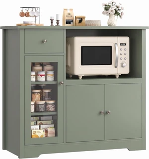 Microwave Cabinet, Kitchen Storage Cabinet, Microwave Stand, Green Microwave Cabinet, Kitchen Storage Cabinet, Microwave Stand, Green