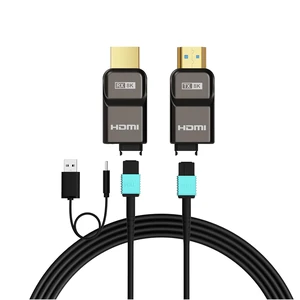 8K Detachable Full Fiber Optic Armored HDMI 2.1 Cable, 48Gbps, 50FT 8K Detachable Full Fiber Optic Armored HDMI 2.1 Cable, 48Gbps, 50FT