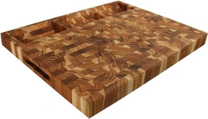 Teak End Grain Cutting Board 24x18 with Juice Groove Teak End Grain Cutting Board 24x18 with Juice Groove