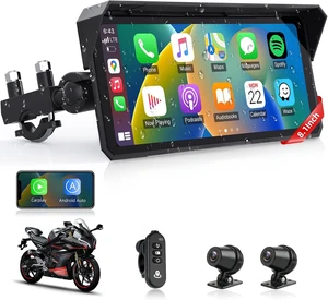 8.1" 4K Motorcycle CarPlay Screen w 4K Dash Cam IPX7 GPS Voice Control 8.1" 4K Motorcycle CarPlay Screen w 4K Dash Cam IPX7 GPS Voice Control