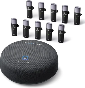 CS02 Conference Speaker and Microphone, 10 Wireless Mics 360 Degree Pickup CS02 Conference Speaker and Microphone, 10 Wireless Mics 360 Degree Pickup