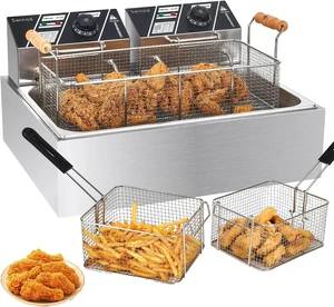 Commercial Deep Fryer with Basket for Restaurant or Home Use, 3400W 12.7QT Detachable Large Capacity Stainless Steel Countertop Electric Oil Fryer with Temperature Control Commercial Deep Fryer with Basket for Restaurant or Home Use, 3400W 12.7QT Detachable Large Capacity Stainless Steel Countertop Electric Oil Fryer with Temperature Control