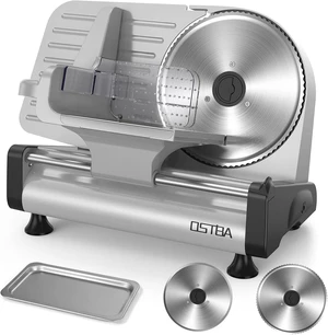 Meat Slicer, Two 8.7 Stainless Steel Blades, 200W DC Motor Meat Slicer, Two 8.7 Stainless Steel Blades, 200W DC Motor