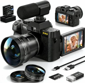 8K 64MP Digital Cameras for Photography,16X Zoom and Microphone 8K 64MP Digital Cameras for Photography,16X Zoom and Microphone