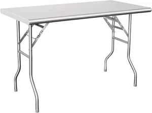 HARDURA Folding Stainless Steel Prep Table 24X48 Inches with Legs HARDURA Folding Stainless Steel Prep Table 24X48 Inches with Legs