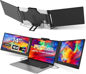 Laptop Screen Extender 14 inch Laptop Monitor Extender 1080P IPS, Triple Portable Monitor for Laptops 13-17.3" with Display/HDMI Port, Plug-Play Portable Screen for Windows/Chrome/Android Laptop Screen Extender 14 inch Laptop Monitor Extender 1080P IPS, Triple Portable Monitor for Laptops 13-17.3" with Display/HDMI Port, Plug-Play Portable Screen for Windows/Chrome/Android