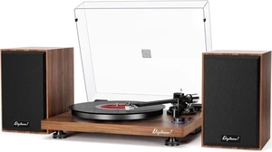 Bluetooth Turntable HiFi System with 36 Watt Bookshelf Speakers, Patend Designed Vinyl Record Player with Magnetic Cartridge, Bluetooth Playback and Auto Off Bluetooth Turntable HiFi System with 36 Watt Bookshelf Speakers, Patend Designed Vinyl Record Player with Magnetic Cartridge, Bluetooth Playback and Auto Off