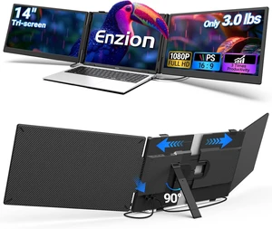 14" Laptop Screen Extender, 1080P FHD Triple Laptop Monitor Extender, 3.0lbs Ultra-Slim Portable Monitor Laptop Fit for 13"-17" Laptops, USB-C Plug&Play Travel Monitor Compatible with Wins/Mac/Chrome 14" Laptop Screen Extender, 1080P FHD Triple Laptop Monitor Extender, 3.0lbs Ultra-Slim Portable Monitor Laptop Fit for 13"-17" Laptops, USB-C Plug&Play Travel Monitor Compatible with Wins/Mac/Chrome