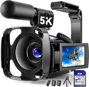 5K Video Camera Camcorder, UHD 64MP Vlogging Camera for YouTube with 3" 270° Rotatable Touch Screen, Digital Camera with IR Night Vision, 16X Zoom/WiFi/Webcam/HD/32GB Card/2 Batteries/Microphone 5K Video Camera Camcorder, UHD 64MP Vlogging Camera for YouTube with 3" 270° Rotatable Touch Screen, Digital Camera with IR Night Vision, 16X Zoom/WiFi/Webcam/HD/32GB Card/2 Batteries/Microphone
