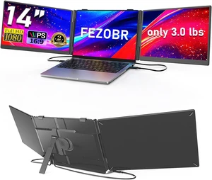 14" Triple Laptop Screen Extender, 1080P Ultra-Slim Portable Monitor 14" Triple Laptop Screen Extender, 1080P Ultra-Slim Portable Monitor