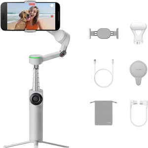 Flow 2 Pro Creator Bundle Grey - Foldable AI Phone Gimbal, DockKit, 360º Pan Tracking, Free Tilt Mode, Built-in Tripod/Selfie Stick, Portable Vlog/Travel Stabilizer, Spotlight, MagSafe Flow 2 Pro Creator Bundle Grey - Foldable AI Phone Gimbal, DockKit, 360º Pan Tracking, Free Tilt Mode, Built-in Tripod/Selfie Stick, Portable Vlog/Travel Stabilizer, Spotlight, MagSafe