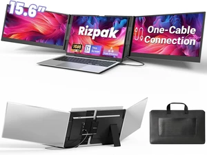 One Cable Laptop Screen Extender, 15.6 Ultra-Slim Triple Portable Monitor, 1080P FHD IPS Display, USB-C/A Connection, Travel Monitor for 1317.3" Laptops, for Mac/Win/Android (Driver Required) One Cable Laptop Screen Extender, 15.6 Ultra-Slim Triple Portable Monitor, 1080P FHD IPS Display, USB-C/A Connection, Travel Monitor for 1317.3" Laptops, for Mac/Win/Android (Driver Required)