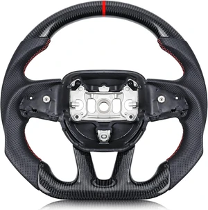 Real 3K Carbon Fiber Steering Wheel For Dodge/Jeep Grand Cherokee/SXT/GT/RT/SRT/HELLCAT D-shaped Nappa Perforated Leather Flat-bottom Steering Wheel Real 3K Carbon Fiber Steering Wheel For Dodge/Jeep Grand Cherokee/SXT/GT/RT/SRT/HELLCAT D-shaped Nappa Perforated Leather Flat-bottom Steering Wheel