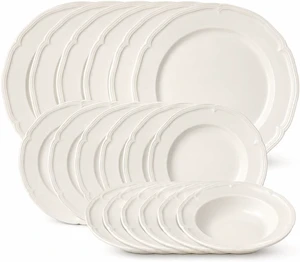 Manoir 18 Piece Dinnerware Set, Creamy White Manoir 18 Piece Dinnerware Set, Creamy White