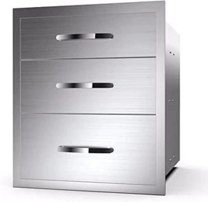 Outdoor Kitchen Drawer BBQ Drawer Outdoor Kitchen Access Drawers Horizontal- Stainless Steel Double Drawers for Outdoor Kitchen Grilling Station Or BBQ Island,20Wx23Dx27H Outdoor Kitchen Drawer BBQ Drawer Outdoor Kitchen Access Drawers Horizontal- Stainless Steel Double Drawers for Outdoor Kitchen Grilling Station Or BBQ Island,20Wx23Dx27H
