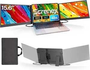 15.6" Laptop Screen Extender New Upgraded Ultra-Thin & Light, Triple Portable Monitor 1080P FHD IPS, USB-C/HDMI Plug & Play for 13-17.3" Laptop, Travel Monitor Extender for Windows/Mac/Chrome 15.6" Laptop Screen Extender New Upgraded Ultra-Thin & Light, Triple Portable Monitor 1080P FHD IPS, USB-C/HDMI Plug & Play for 13-17.3" Laptop, Travel Monitor Extender for Windows/Mac/Chrome