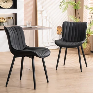 Dining Chairs Set of 2 Mid-Century Modern Kitchen Chair Black Dining Chairs Set of 2 Mid-Century Modern Kitchen Chair Black