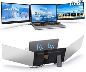 15.6" Triple Laptop Screen Extender, 1080P FHD Ultra-Slim Portable Monitor 15.6" Triple Laptop Screen Extender, 1080P FHD Ultra-Slim Portable Monitor
