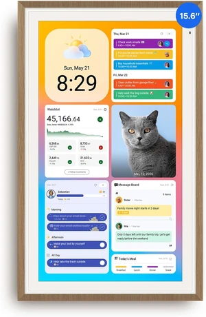 15.6-inch Digital Calendar, No-Subscription, Smart Wall Planner with Calendar Sync, Chore Chart, Meal, Apps & Dashboard, Electronic Display for Schedules, Dual Mode, with Stand (Teak) 15.6-inch Digital Calendar, No-Subscription, Smart Wall Planner with Calendar Sync, Chore Chart, Meal, Apps & Dashboard, Electronic Display for Schedules, Dual Mode, with Stand (Teak)