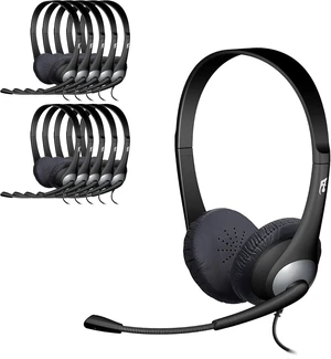 AC-204 Carton of 24 Stereo Classroom Headsets w/Single Plug and Y-Adapter AC-204 Carton of 24 Stereo Classroom Headsets w/Single Plug and Y-Adapter