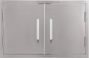 Outdoor Kitchen Double Access Door,33x22 Inch,304 Stainless Steel BBQ Grill Doors,Silver Outdoor Kitchen Double Access Door,33x22 Inch,304 Stainless Steel BBQ Grill Doors,Silver