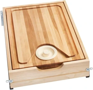 Wood Base Cabinet Cutting Board Drawer Replacement System w/Soft-Close Wood Base Cabinet Cutting Board Drawer Replacement System w/Soft-Close