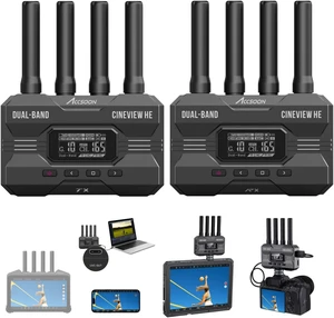 CineView HE Wireless Video Transmitte&Receiver, 2.4+5Ghz, UVC Out for Live Streaming 1080p60 0.06s Latency 1200ft Range up to 4 Devices Monitoring, Compatible with CineView M7 Pro/2 SDI/SE CineView HE Wireless Video Transmitte&Receiver, 2.4+5Ghz, UVC Out for Live Streaming 1080p60 0.06s Latency 1200ft Range up to 4 Devices Monitoring, Compatible with CineView M7 Pro/2 SDI/SE