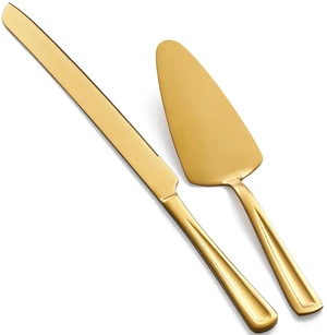 GoGeiLi Gold Stainless Steel Wedding Cake Cutting Set GoGeiLi Gold Stainless Steel Wedding Cake Cutting Set